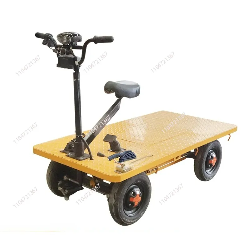 

Electric four-wheeled flatbed truck, construction site electric push truck
