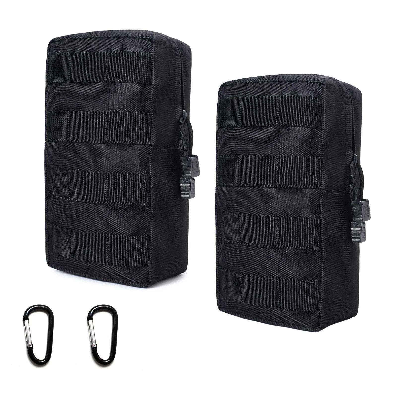 2 Pack Tactical Molle Pouches, Molle Utility Pouch, Small Tactical Bag, Belt Pouch, Compact Water-Resistant EDC Pouch with 2 Car