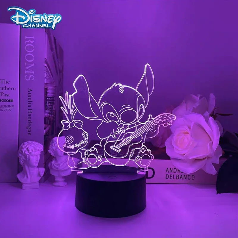 Disney Cartoon 3D LED Table Lava Lamp, Stitch Figurine, Neon Night Light, Decoração do quarto, Boy Holiday Toys