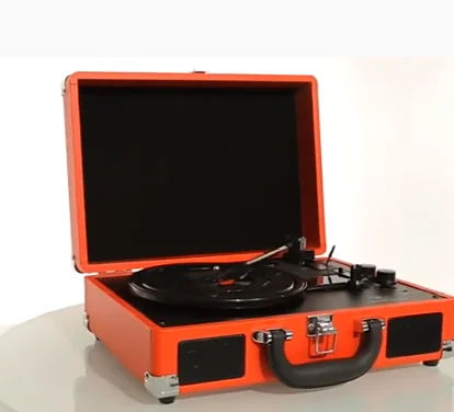 Vintage household ruby stylus vinyl record player, living room decoration vintage stereo phonograph