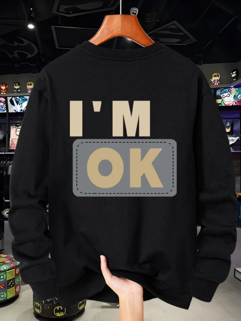 

2025 American High-end Trendy Brand Men's Hoodie for Spring and Autumn Round-neck Fleece Long-sleeved Autumn and Winter