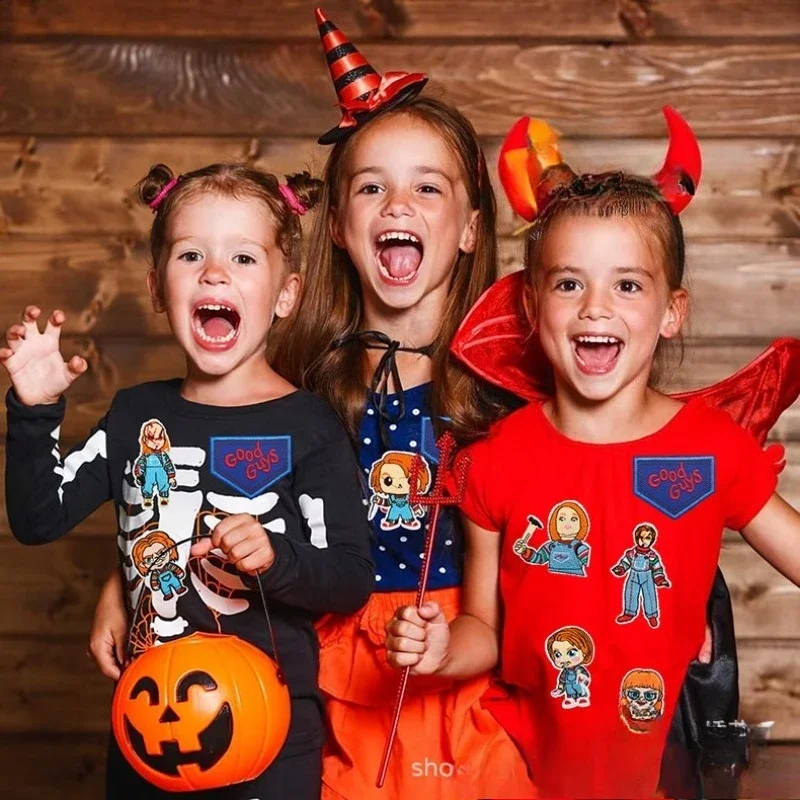 Horror Doll Embroidery Cloth Sticker Halloween Dress-up Ghost Patch Sticker Ghost Bride Chapter Sticker Costume Accessories