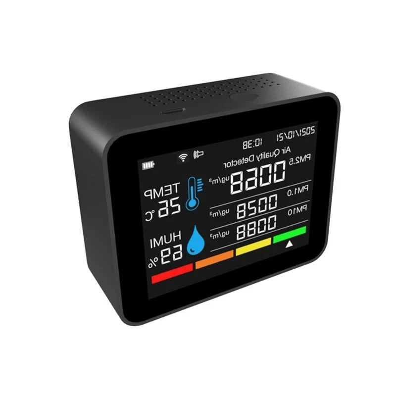 ABMI-Tuya Smart WIFI Air Quality Detector 9 In 1 Indoor PM2.5 PM10 Temp Humidity Tester For Home Room Monitoring,