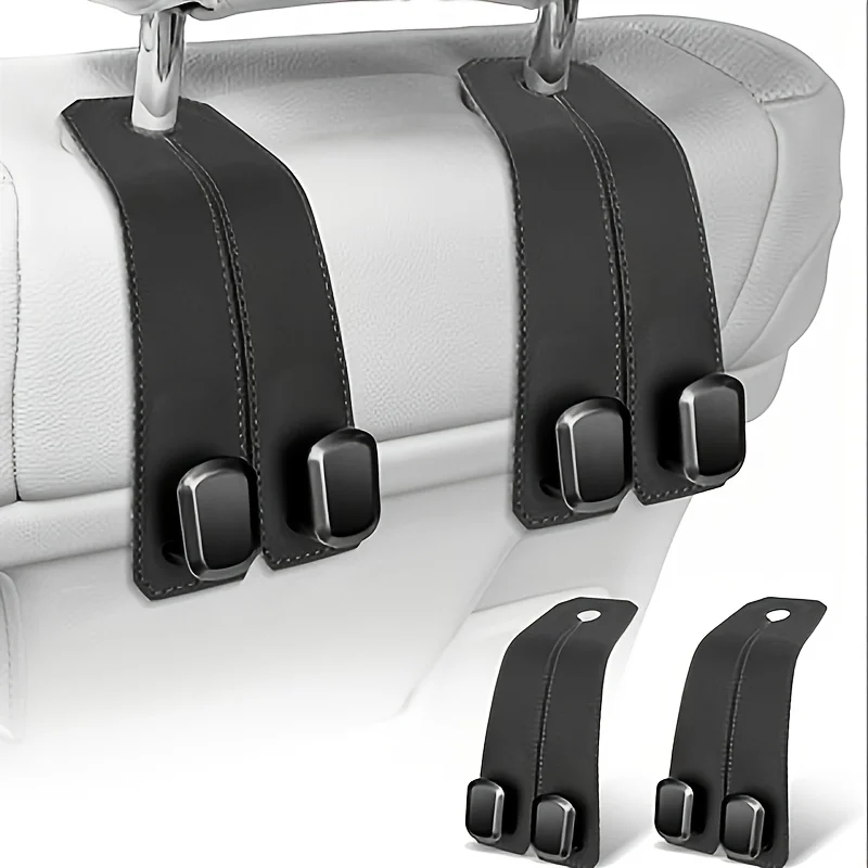 2-piece set - Hidden hook design on the back cover of the car seat, with strong double hook load-bearing capacity, suitable for storing bags, umbrellas, and car accessories, suitable for most vehicles, rear seat cushions, travel essentials, storage boxes,