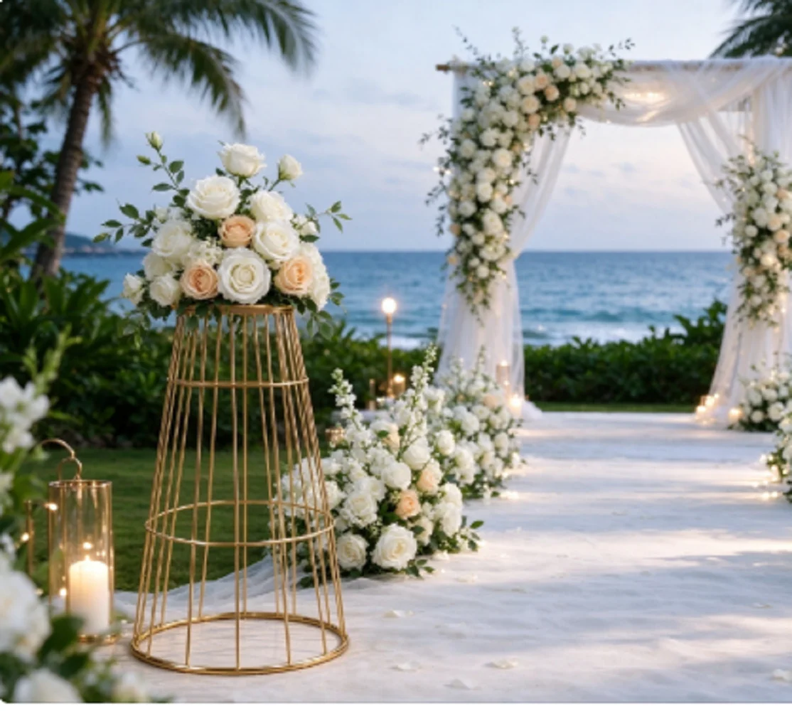 Wedding Decor Supply Store - 5/10 buah Vas Logam Baru Bentuk