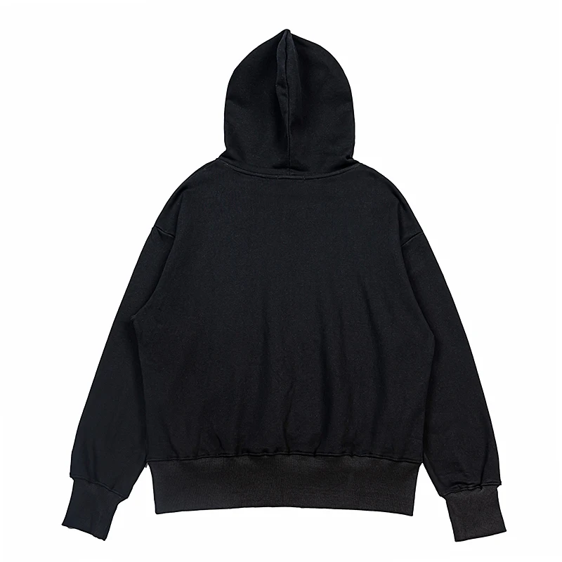 2023fw Black Season 6 Hoodie Men Women Thick Heavy Kanye West Hoody Hip Hop Ye Sweatshirts Terry Pullovers Inside Label