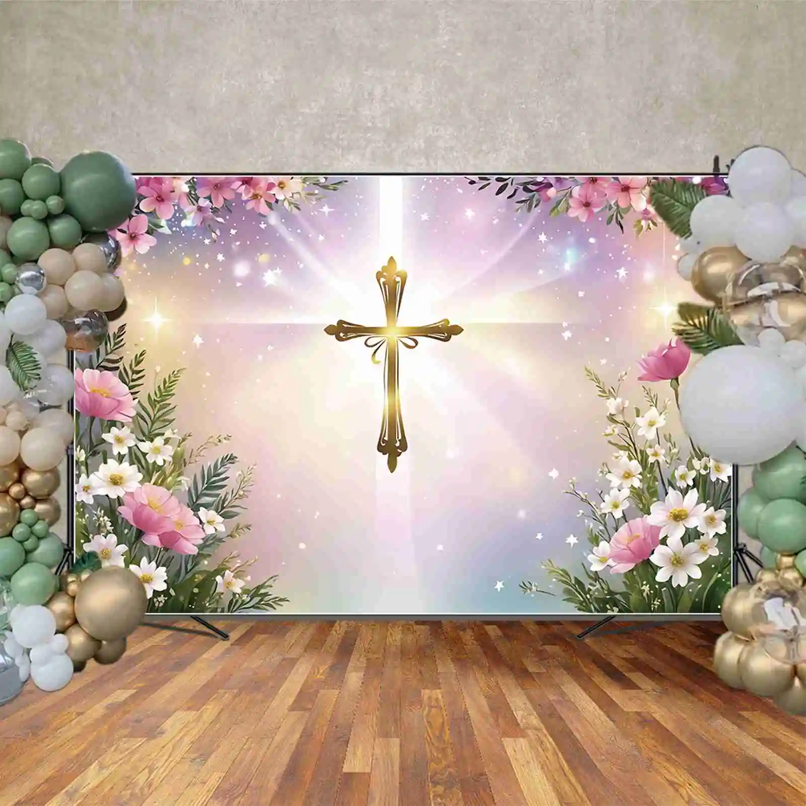 MOON.QG Boy Baptism Backdrop Girl Holy First Communion Background Child Christening Decoration Party Banner Photography Props
