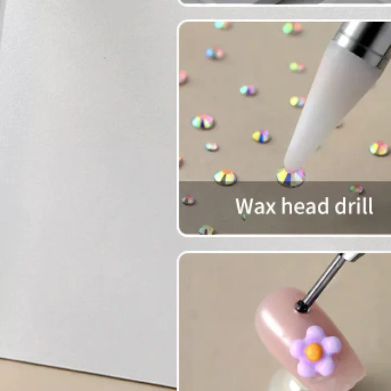 Double Headed Nail Art Pen Nail Rhinestone Picker Wax Pen Gel UV Brush Diy Manicure Nail Art Tools Silicone Head Carving Pen