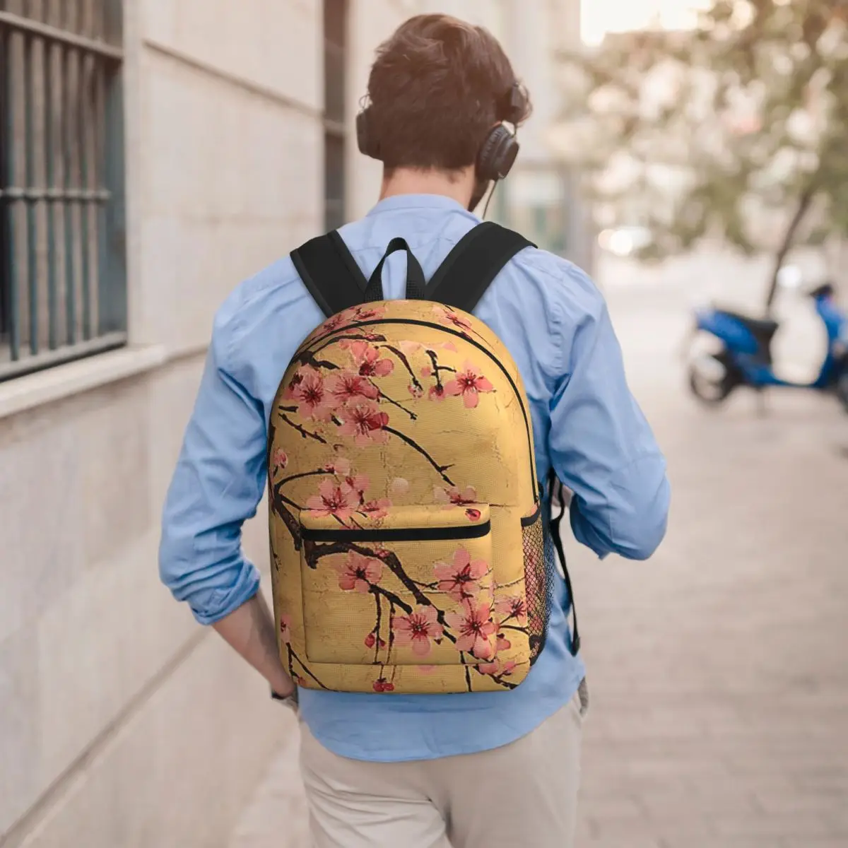 Sakura Cherry Blossom Japanese Flowers Backpack Student BookBag Children School Bag Laptop Shoulder Bags for Men Women