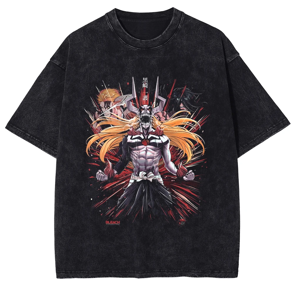 Hot Anime BLEACH Zaraki Kenpachi Cool Print T-shirt Men Manga