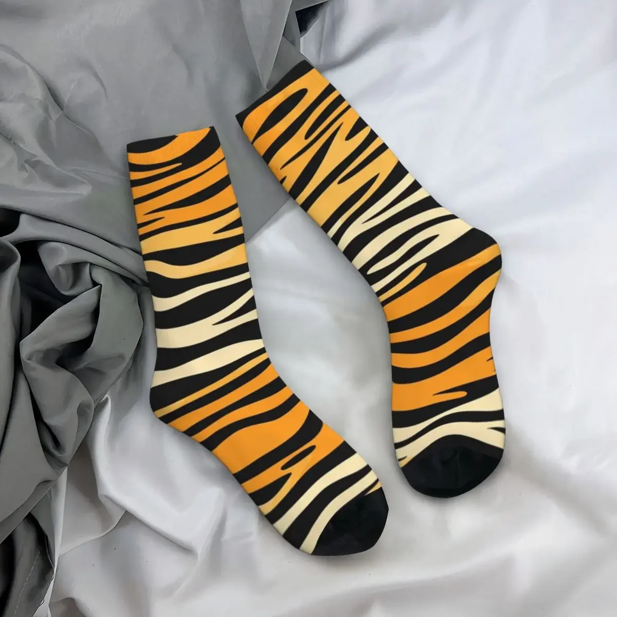 

All Seasons Crew Stockings Tiger Skin Pattern Socks Fashion Long Socks for Men Women Valentine's Day Gifts