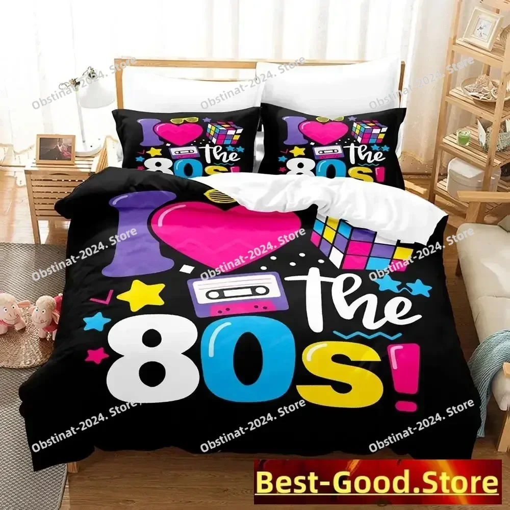 

2023 I Love The 80s Bedding Set Single Twin Full Queen King Size Bed Set Adult Kid Bedroom Duvetcover Sets Anime parure de lit
