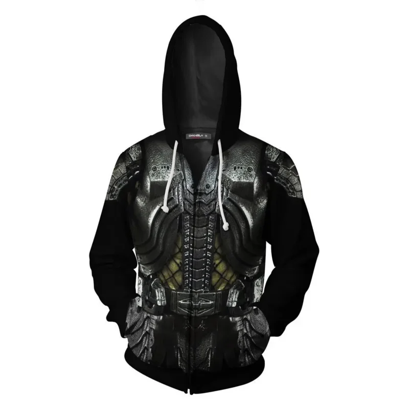 Cosplay Predators Costume Hoodie 3D Print Costume Jacket Hoodie Pullover Sweatshirt Halloween Zipper Jersey Tops for Man Woman