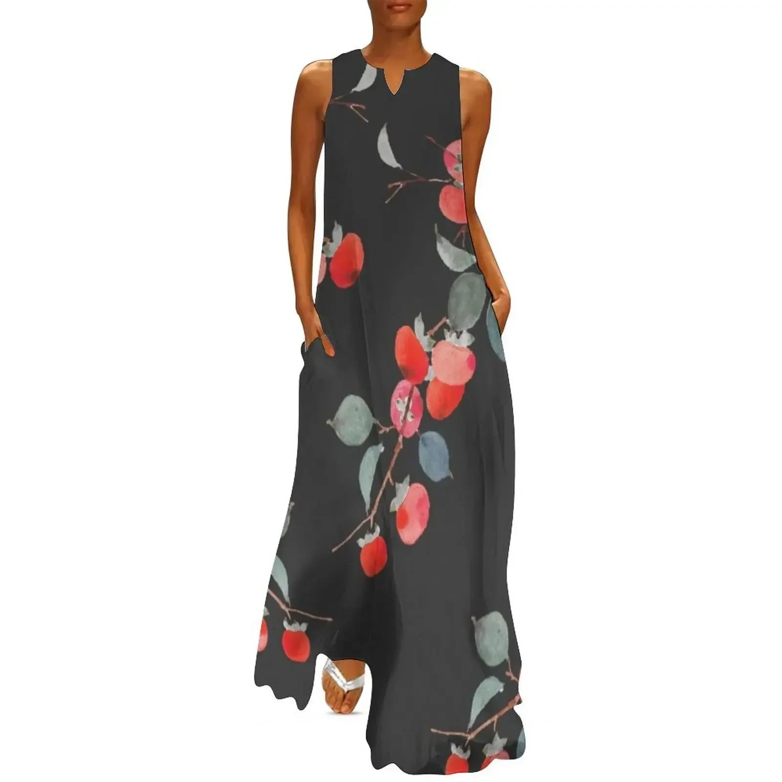 

Persimmon Harvest Long Dress loose summer dress sexy dress chic and elegant woman party dresses women