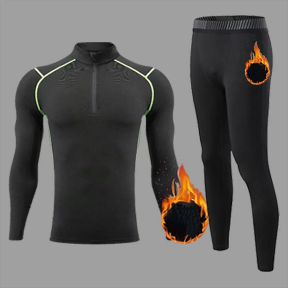Men Kids Children GYM Fitness Tee + Legging Sport Running Basketball Football Thermal Set Skiing Turtleneck Suit Base Long Johns