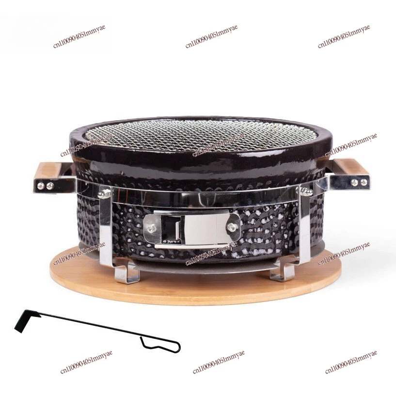 Ceramic Korean BBQ Grill Outdoor Round Charcoal BBQ Grill Household Camping Commercial