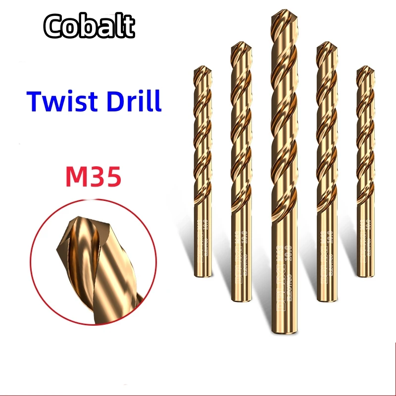 1PC Premium M35 Cobalt HSS Twist Drill Bit Industrial-Grade  – Ultra-Hard for Stainless Steel, Iron & Copper Alloys