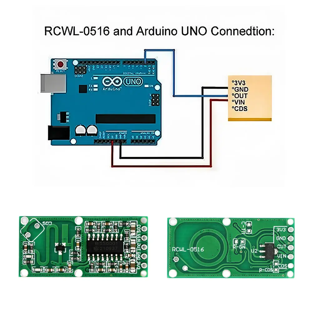 Microwave Radar Motion Sensor Switch Module RCWL-0516 Human Body Induction Switch Module Intelligent Sensor Detector for Arduino