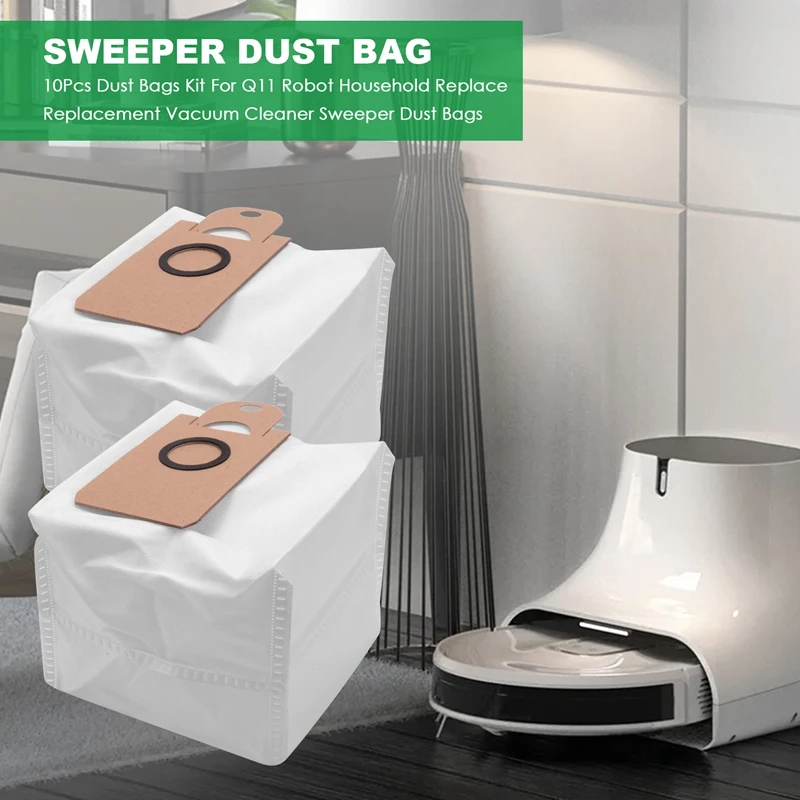 Sweeper 10Pcs Dust Bags Kit for Q11 Robot Household Replace Replacement Vacuum Cleaner Sweeper Dust Bags Cleaning Bag