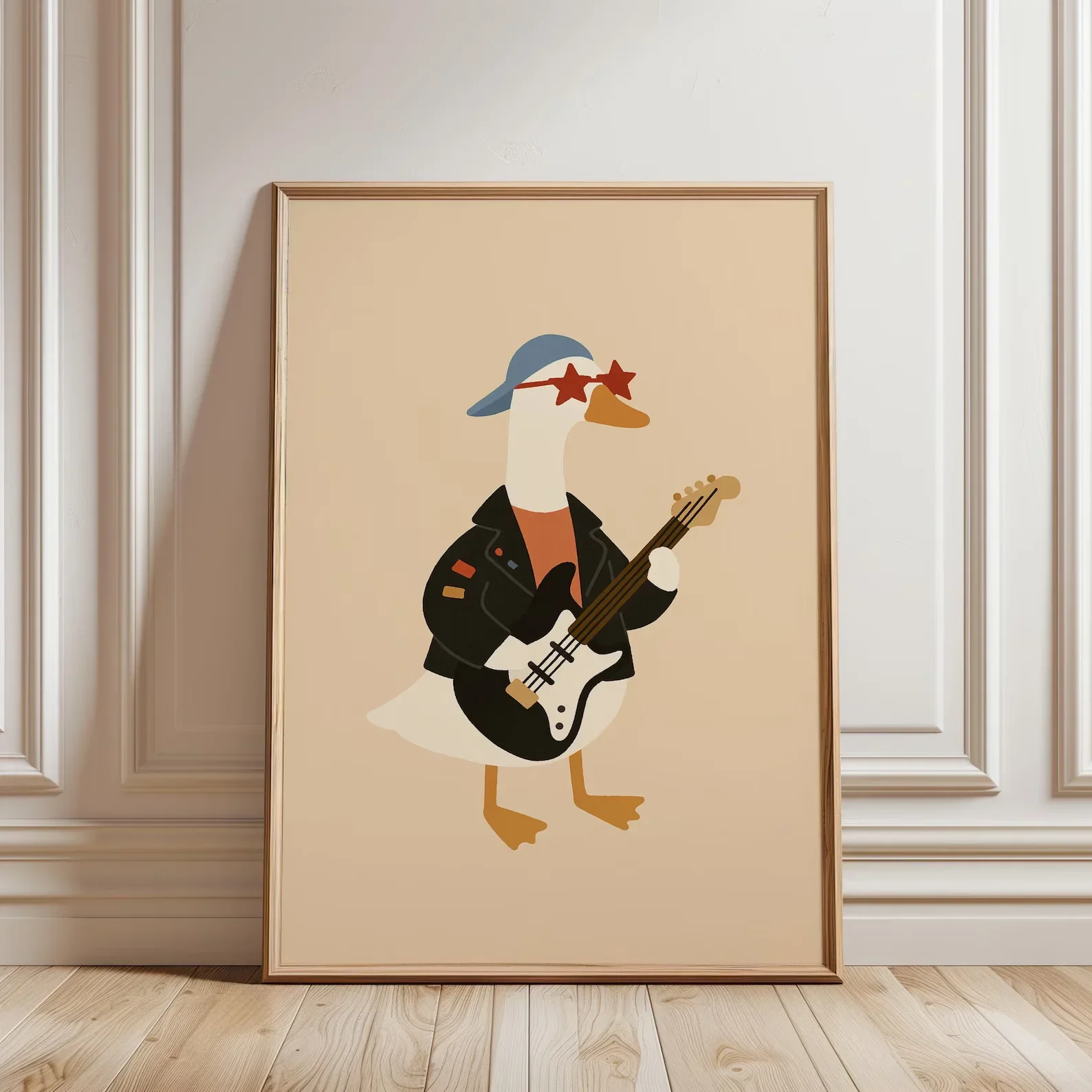 Cool Rocker Duck Wall Art Printable Funny Animal Guitar Poster Baby Boy Nursery Decor Kids Room Digital Download Boy Room Art