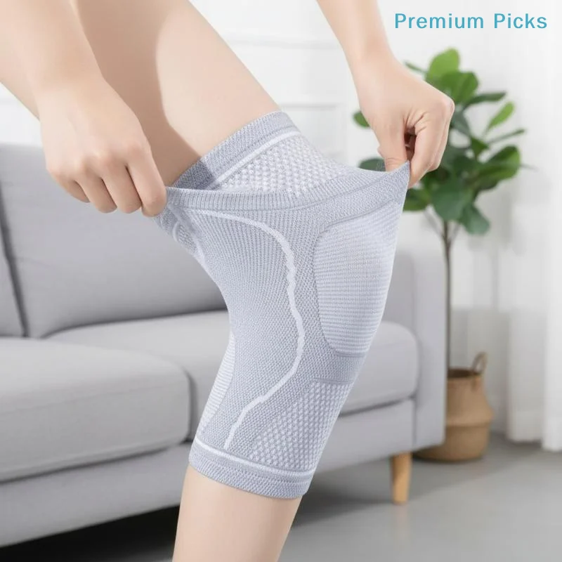 portableNon-slip Compression Knee Brace Breathable Adjustable Straps for Joint Pain Relief Post-injury Recovery Workout Fitness