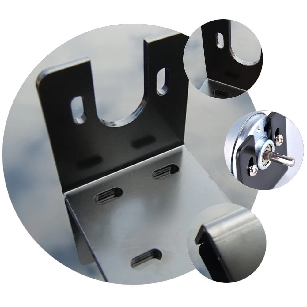 

2 set 2 Sets Gear Bracket Type Motor Bracket Stands for DC Small Gear Motor Mount Horizontal Black Mini Metal Hardware