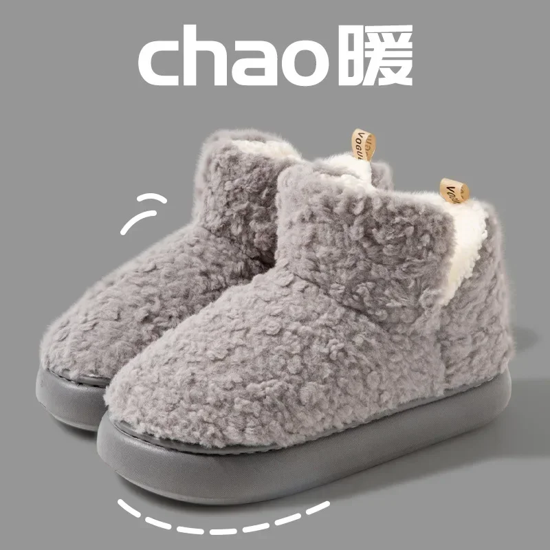 Women EVA High Top Thick Sole Plush Snow Boots Ankle Boots Winter Home Slipper Warm Non Slip Slippers for Woman Christmas Gift