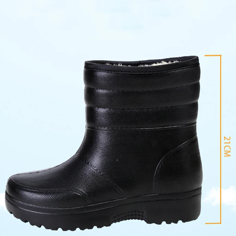 Botas de nieve impermeables para hombre, zapatos cálidos de piel, plataforma, informales, Ankel, antideslizantes, EVA, ligeros, Invierno