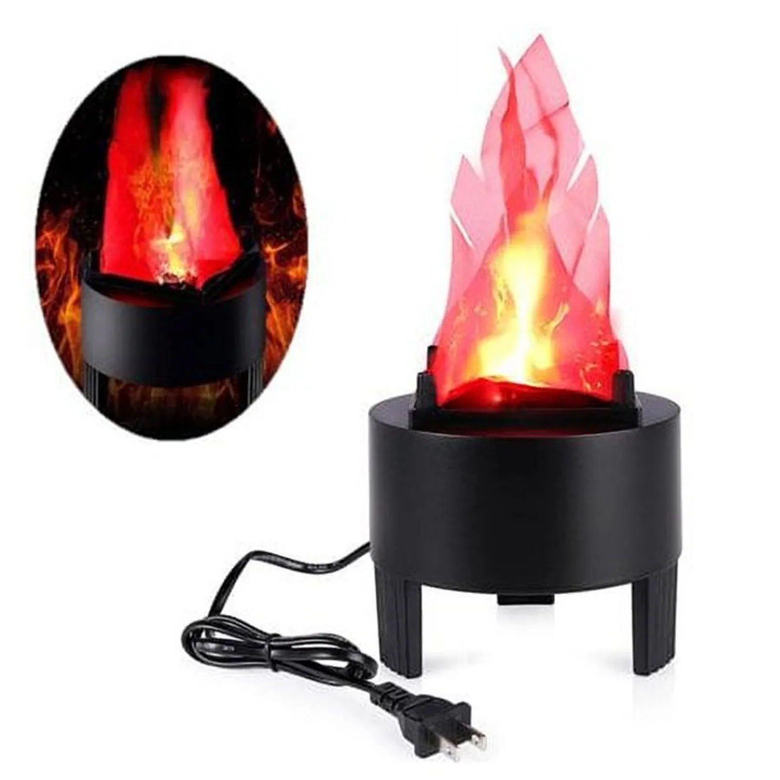 3D LED Fake Flame Effect Lamp Torch Light Fire Centerpiece With Pot Bowl For Christmas Prop Party