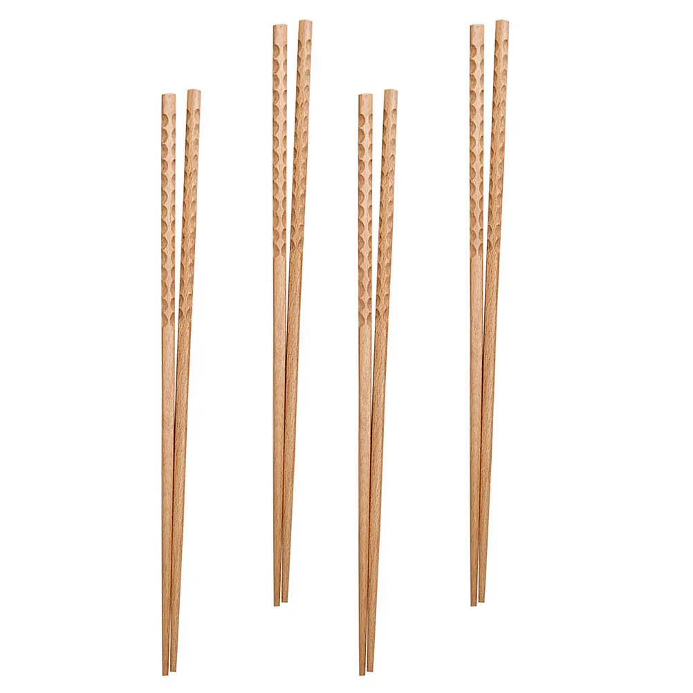 

4Pairs Long Hot Pot Chopsticks Wooden Kitchen Cooking Frying Chopsticks Anti-Slip Reusable Essential Kitchen Supplies