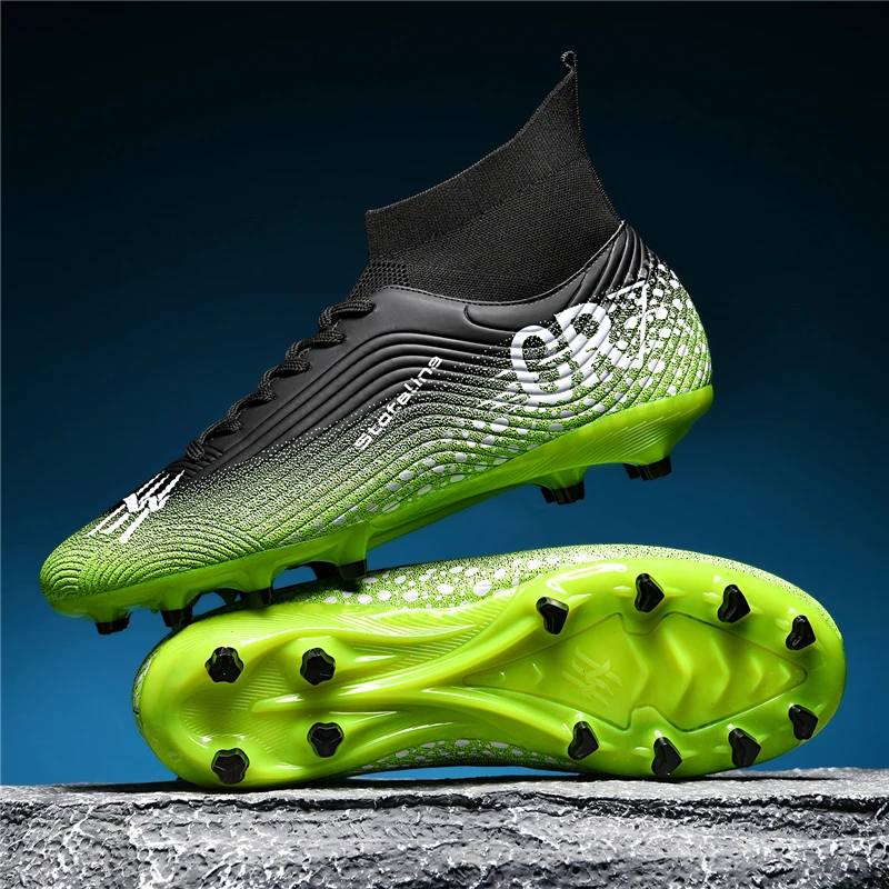 Men/Women Professional Soccer Cleats Anti-slip FG Studded Football Boots Breathable High-Top Training Shoes