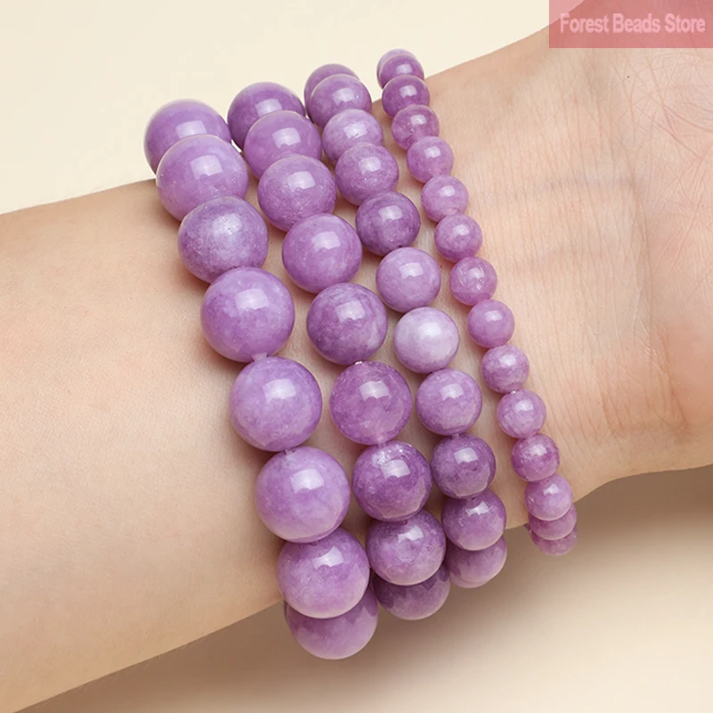 Fashion Natural Light Purple Chalcedony Bracelet High Quality Round Stone Beads Handmade Bracelets For Men Women Jewelry Pulsera