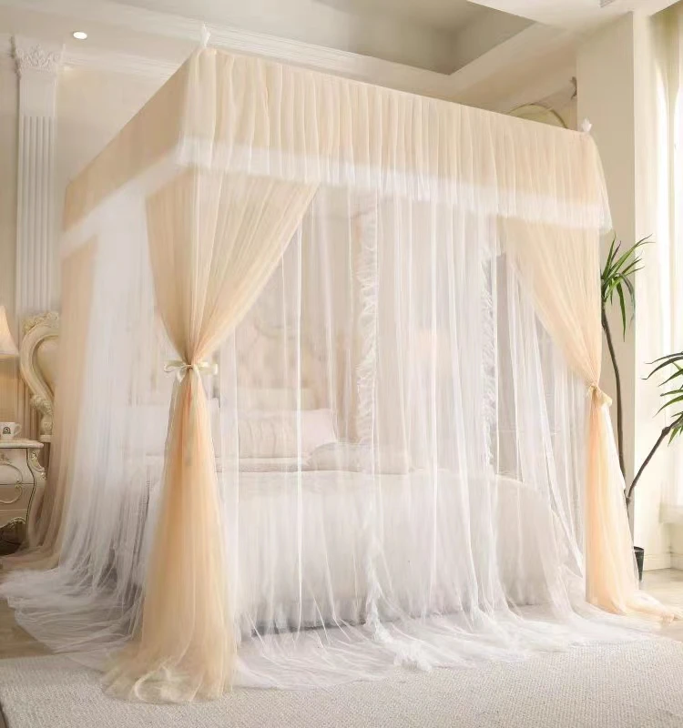 

Palace Floor Mosquito Nets For Home Use Princess Style Three-Door Bed Curtain Tent Yarn Thickened And Integrated