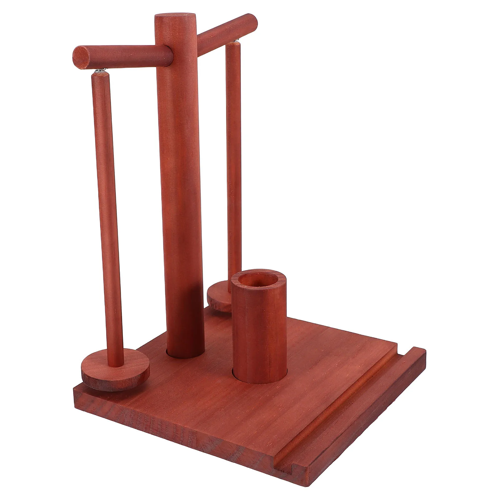 

Yarn Stand for Knitting and Crocheting Rotating Wooden Holder with Dual Spindles Thread Storage Organizer Craft Accessory Home