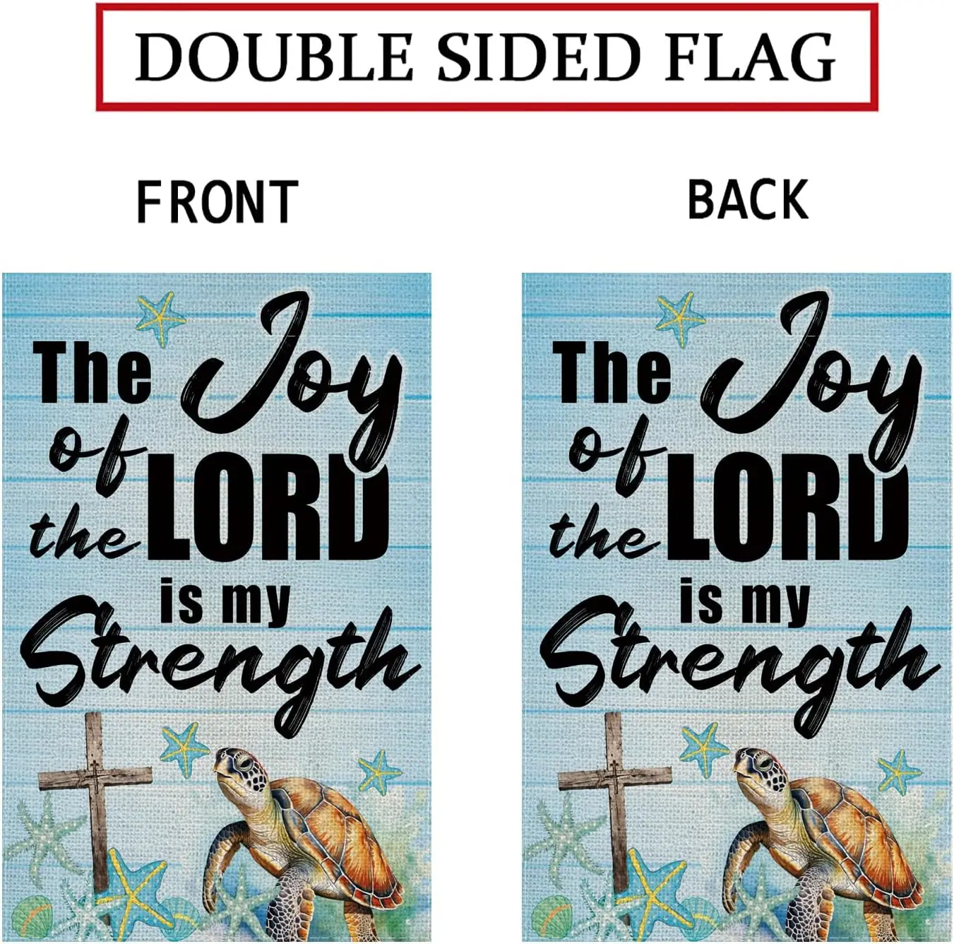علم حديقة الشاطئ الصيفي فرحة الرب هو قوي عمودي مزدوج الجوانب ساحة السلحفاة البحرية ديكور خارجي 12.5 × 18 بوصة LLE #4