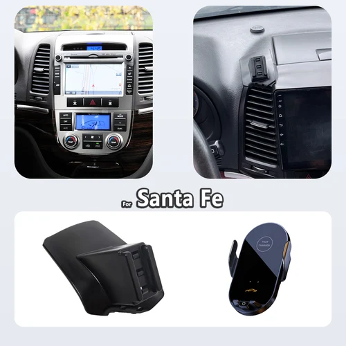 Imagen 1 del producto Soporte de teléfono especial para Hyundai Santa Fe 2006-2008 2009 2010 2011 2012 soporte magnético para teléfono de coche Base Invisible de detección inteligente