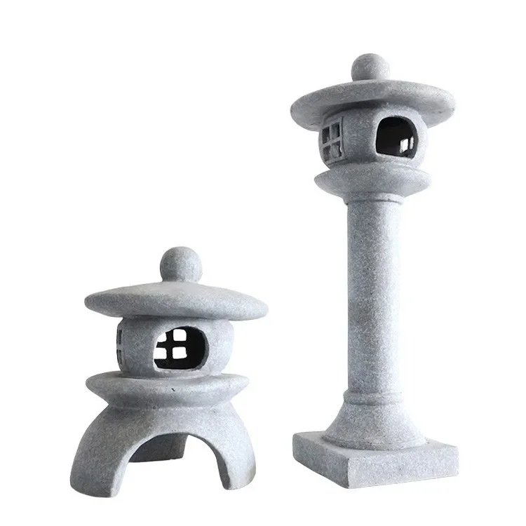 Stone ornament stone lantern Japanese style garden retro head floor lamp outdoor zen tea room restaurant