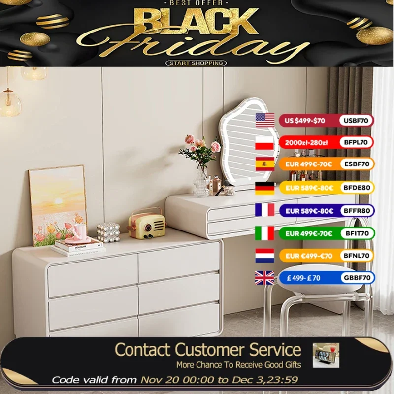 

Aesthetic Modern Vanity Table Storage Nordic Beauty Europa Drawers Dresser Living Room Luxury Schmink Tisch Bedroom Furniture