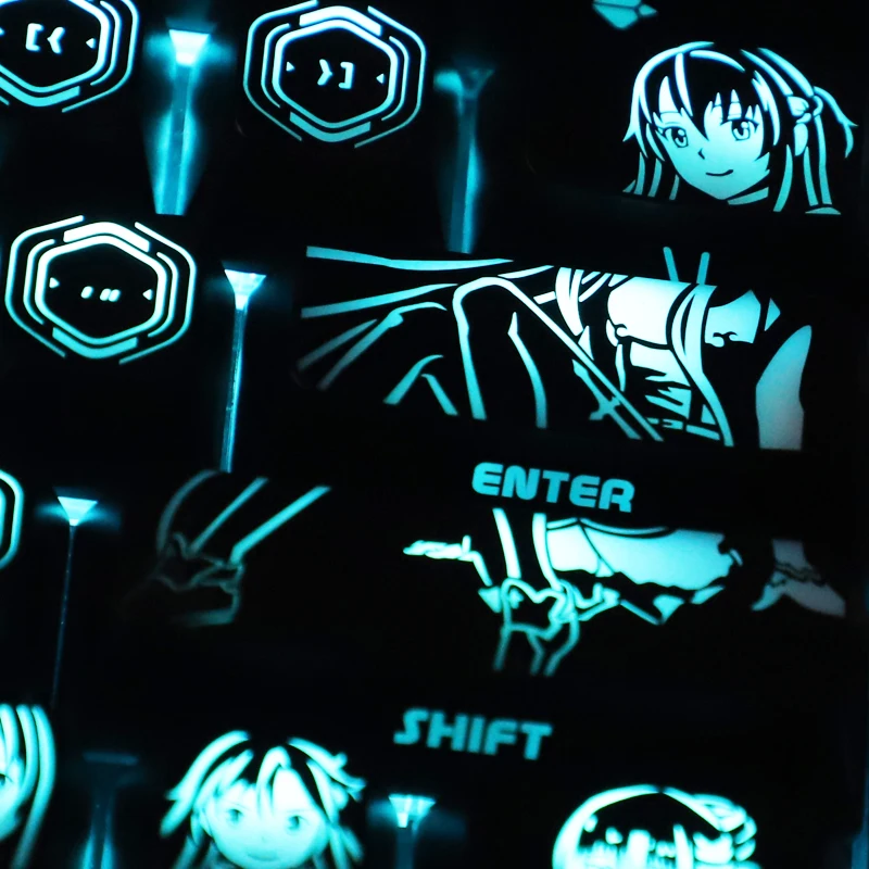 Asuna Kard Művészet Internet Anime Szokás Formatervezés keycaps számára corsair razer Vadcseresznyefa ROG Gépi Kulcskarika SWS keycap DIY beste Materiális