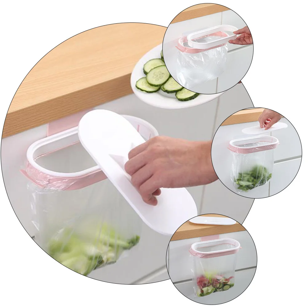 

2Pcs Hanging Trash Bag Holders Kitchen Garbage Bin Bag Racks for Plastic Grocery Bags and Towels Kitchen Trash Bin Rack