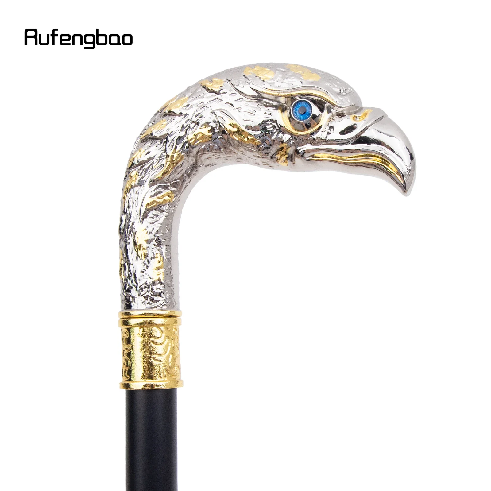 Golden White Long Head Eagle Single Joint Fashion Walking Stick Decorative Vampire Cospaly Walking Cane Halloween Crosier 91cm