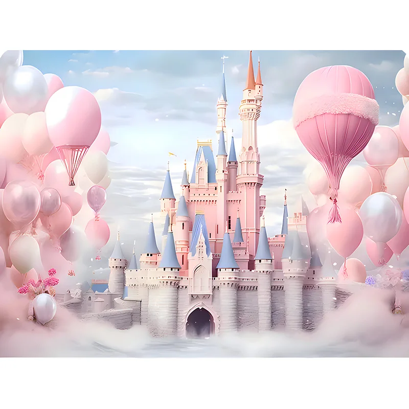 Hot air Balloon And Clouds Happy Birthday Indoor Photography Background Baby Party Moon Stars Photo Studio Backdrops VX-12