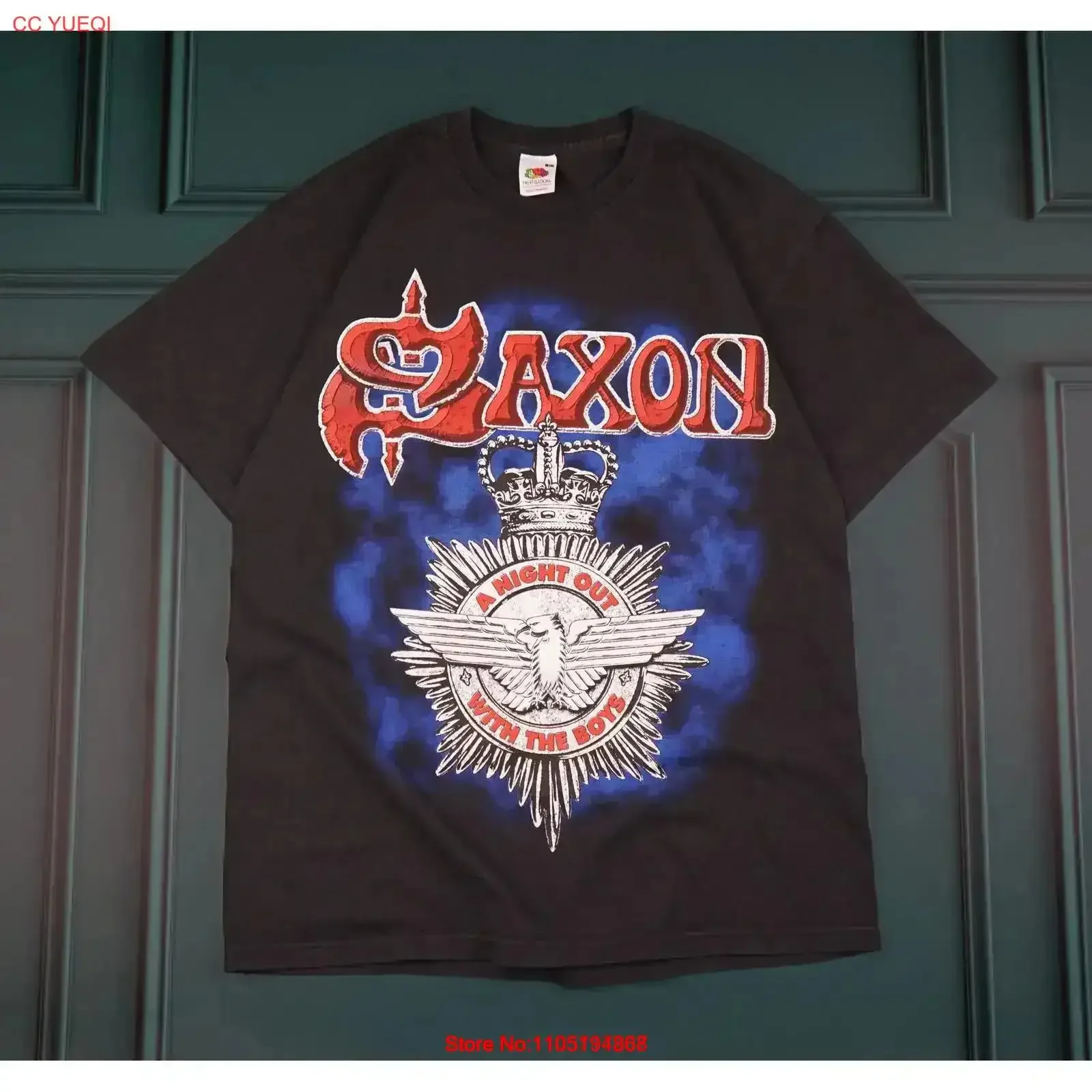 

Винтажная футболка Saxon Band Tour 2006 года, мытая мужская удобная, слегка универсальная, модный топ с графическим рисунком для повседневной одежды, винтажный