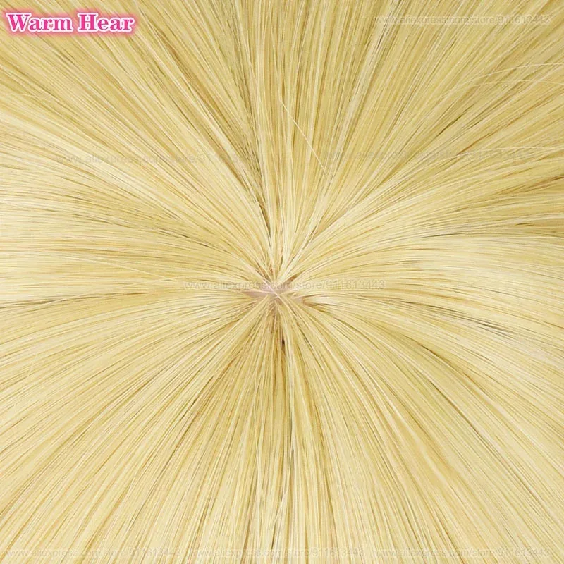 90 سنتيمتر طويلة أوتو نهاية العالم الاصطناعية لعبة HSR الذهبي ذيل حصان تأثيري أنيمي مقاومة للحرارة الشعر هالوين شعر مستعار للحفلات + غطاء شعر مستعار