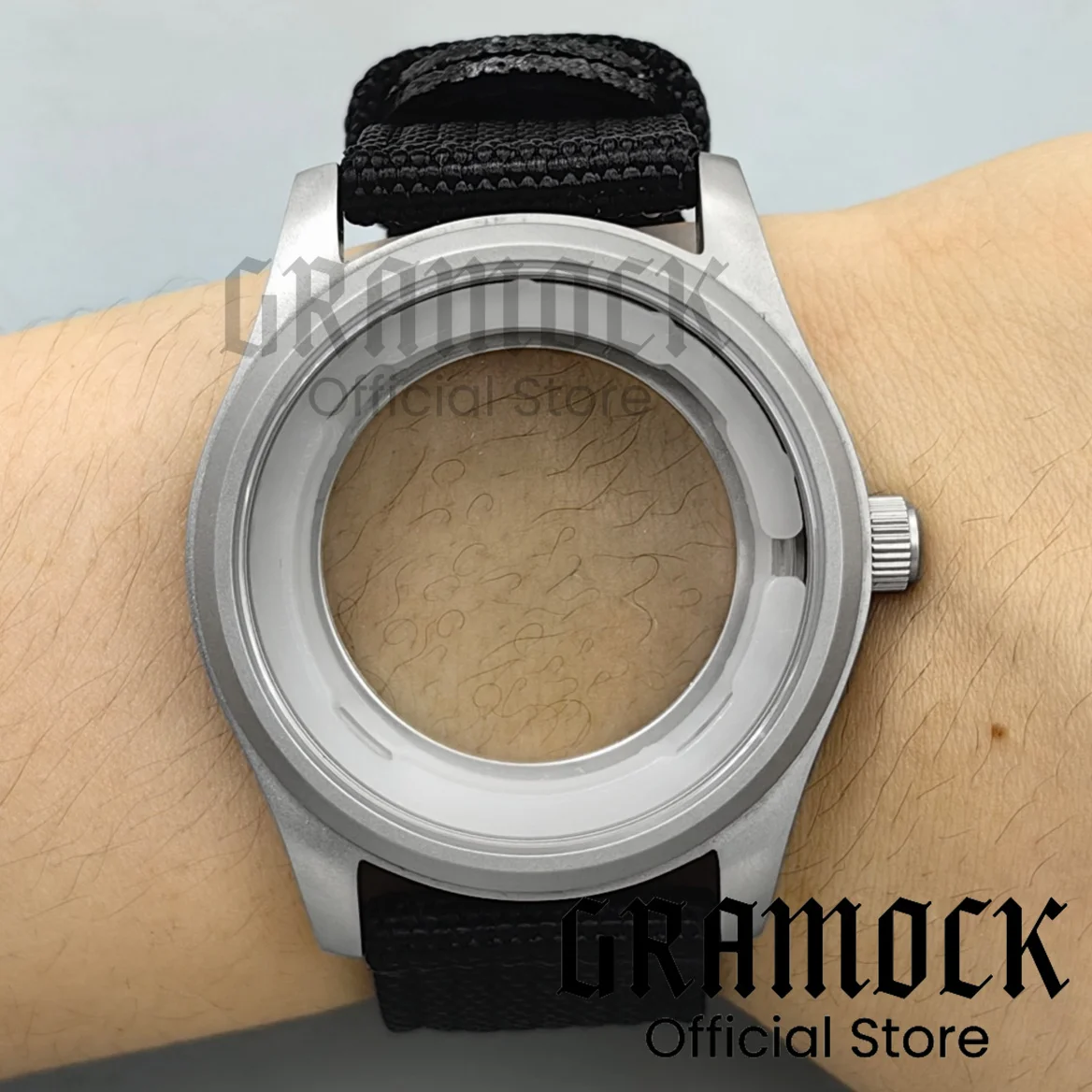 Gramock 42 مللي متر الرجال ريترو نحى ماتي ساعة حزام مضيئة الهاتفي الياقوت GlassFit NH35 NH36 الحركة التلقائية مقاوم للماء