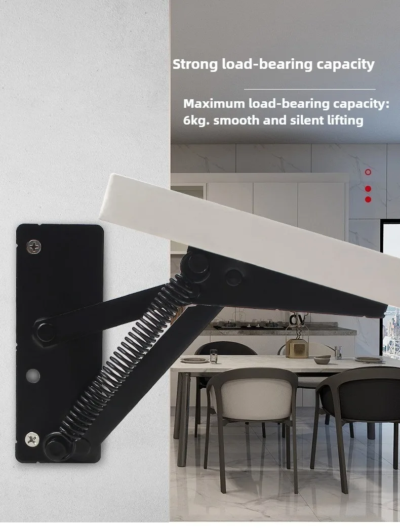 2 Stück 80-Grad-Scharniere für Schranktüren, Klapphalterung, Klappmechanismus für Küchenmöbel, klappbare Hebehalterung – Detail 4