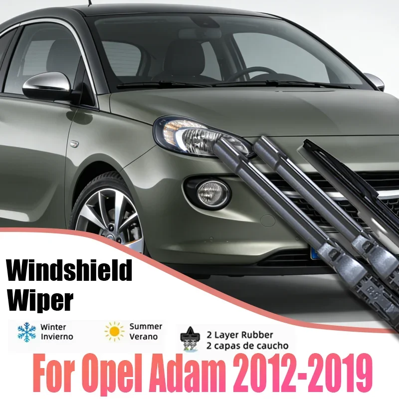 

26' 16' 14' suitable for Opel Adam car front and rear wiper blade set 2012-2019 windshield windshield wiper 2013 2014 2015 2016