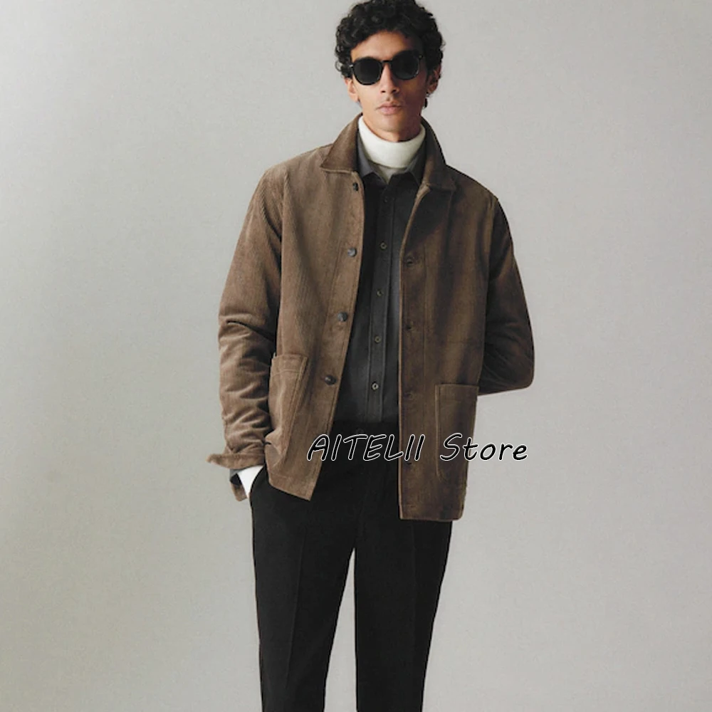 

Мужские костюмы Куртки Мужская вельветовая куртка Усовершенствованное внешнее мужское пальто для мужчин Новые пальто и куртки Роскошные пиджаки Мужской костюм Топ