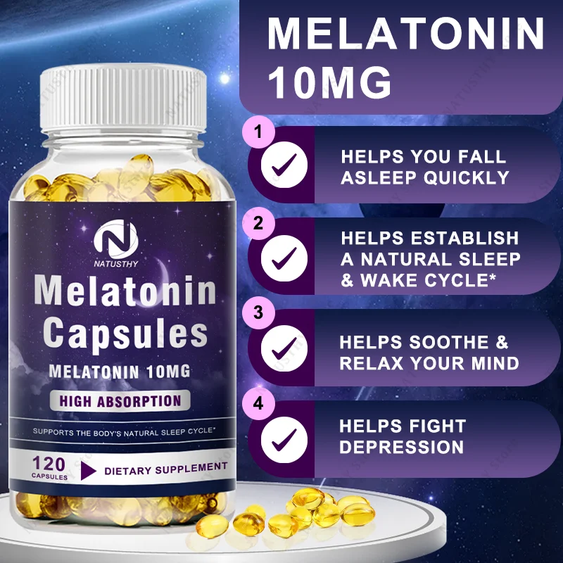 Melatonin 10mg Capsules - Deep Sleep Aid Formula - Image 2