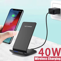 40W Wireless Charger For iPhone 16 15 14 13 12 11 X XS Max Quick Charge Fast Charging Stand Dock For Samsung S24 S23 S22 Xiaomi